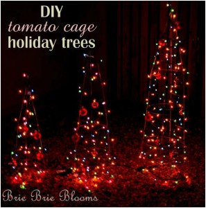 Brie Brie Blooms, DIY tomato cage holiday trees