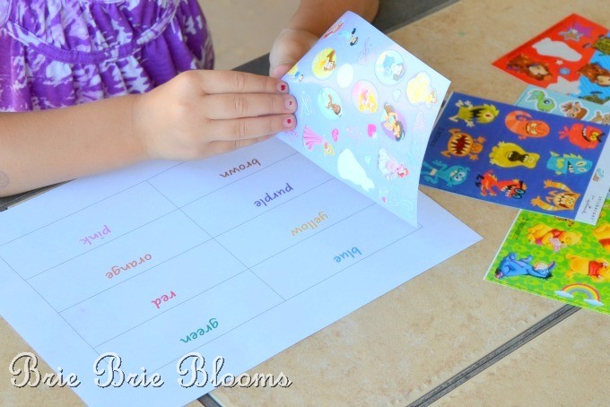 Tot School Tuesday, Learning Colors with Stickers, Brie Brie Blooms (4)