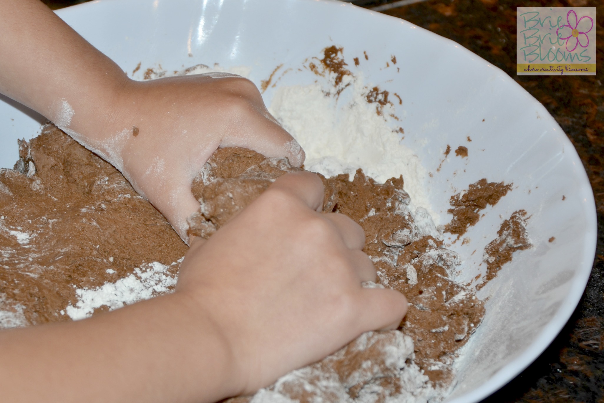 Add Flour to Chocolate Play Dough