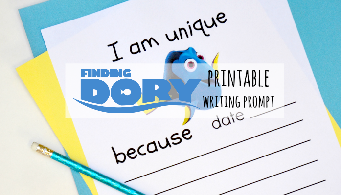 Finding Dory printable writing prompt feature