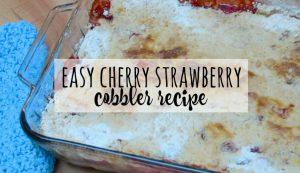 easy cherry strawberry cobbler recipe feature