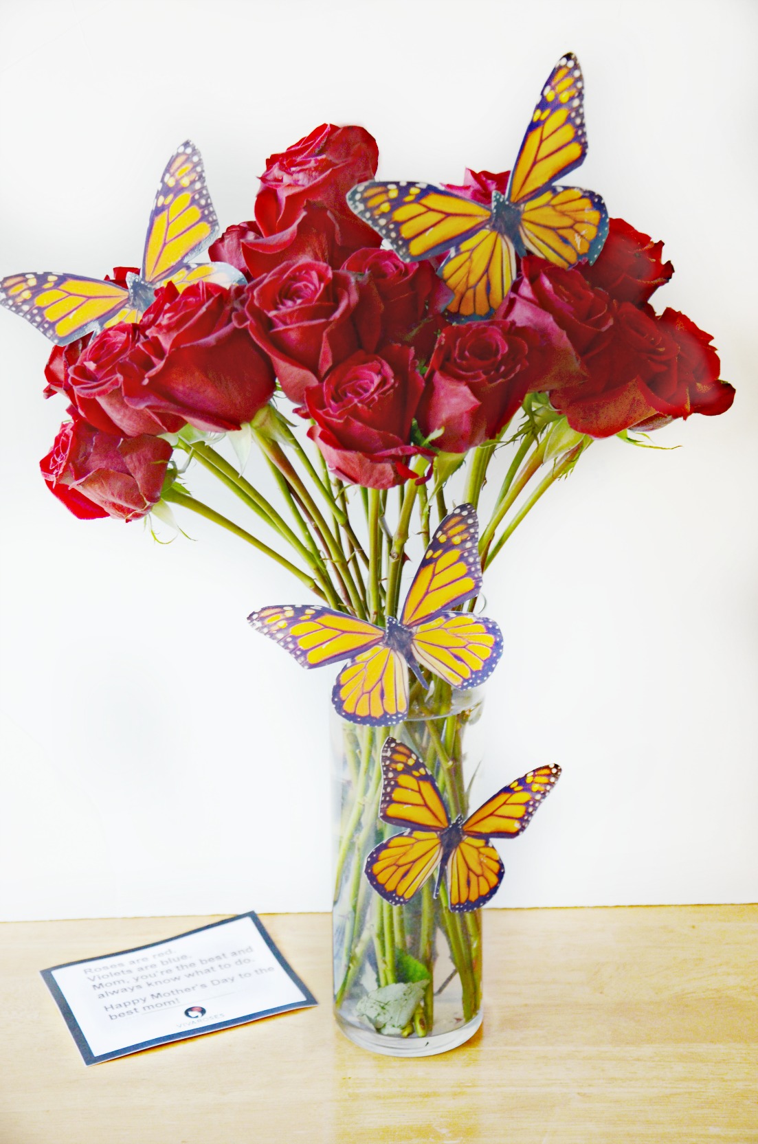 Easy Butterfly Vase  Print Butterflies on Photo Paper - Brie Brie Blooms