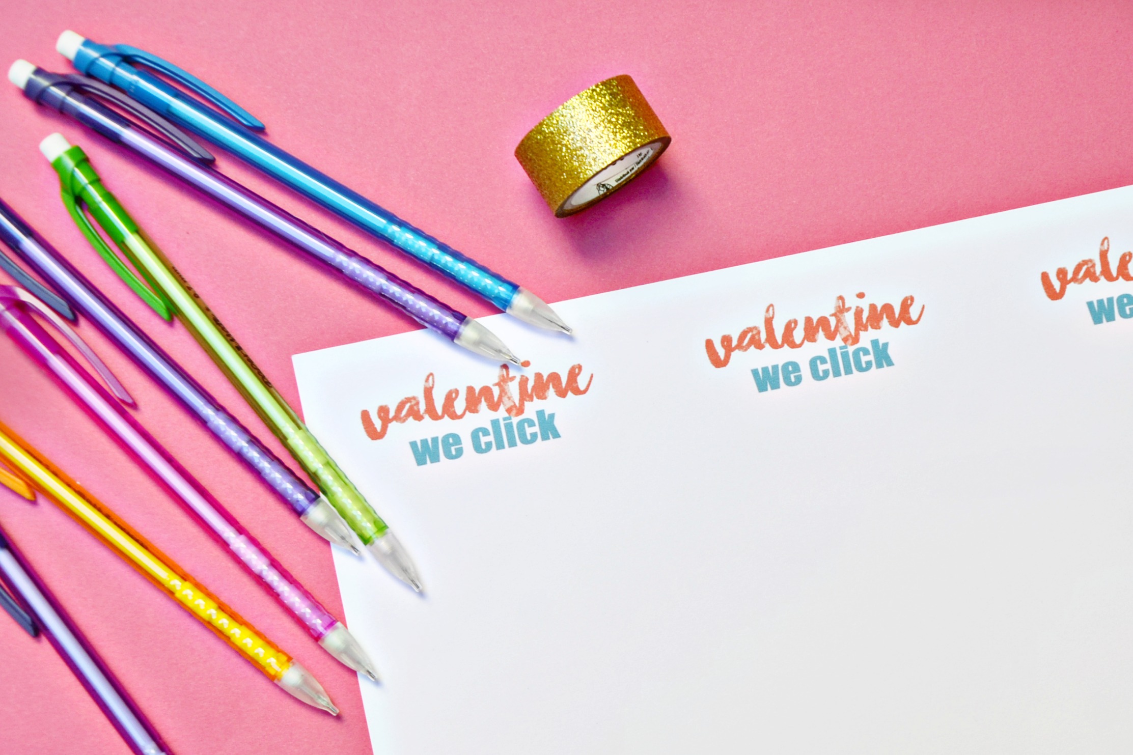 Mechanical Pencil Classroom Valentines - Brie Brie Blooms