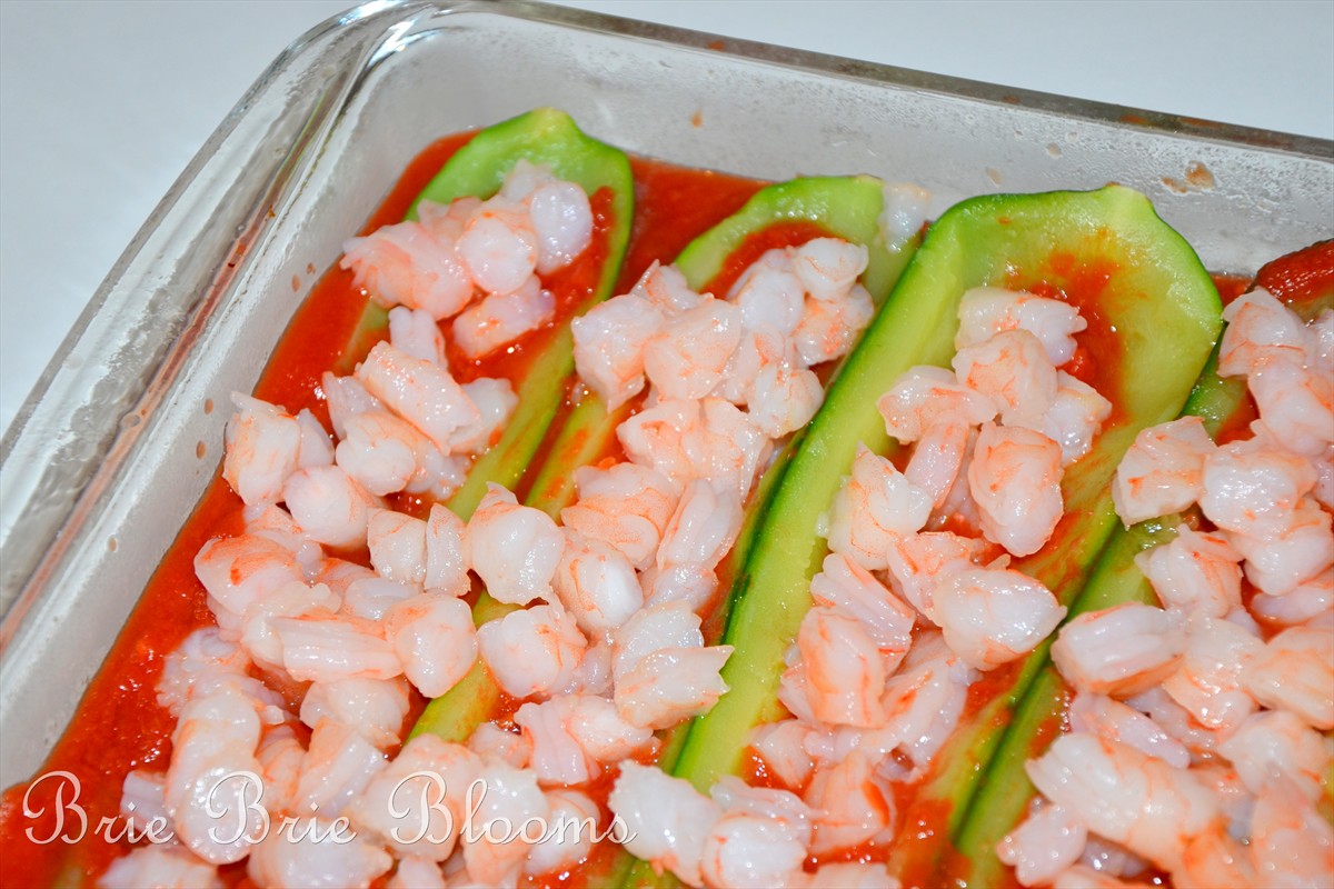 Brie Brie Blooms, Cooking Healthy with Classico Tomatoes, Shrimp Stuffed Zucchini, #CookClassico (6)