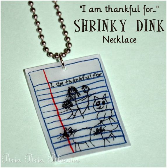 Mom Endeavors Cornucopia of Creativity, Brie Brie Blooms Shrinky Dink Thankful Necklace