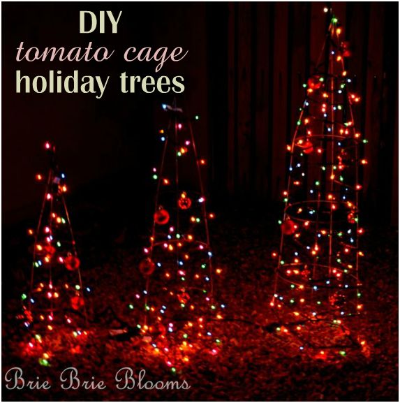 Brie Brie Blooms, DIY tomato cage holiday trees