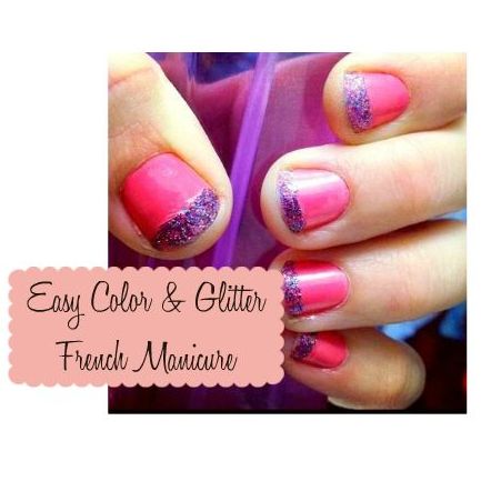 Easy Glitter French Manicure