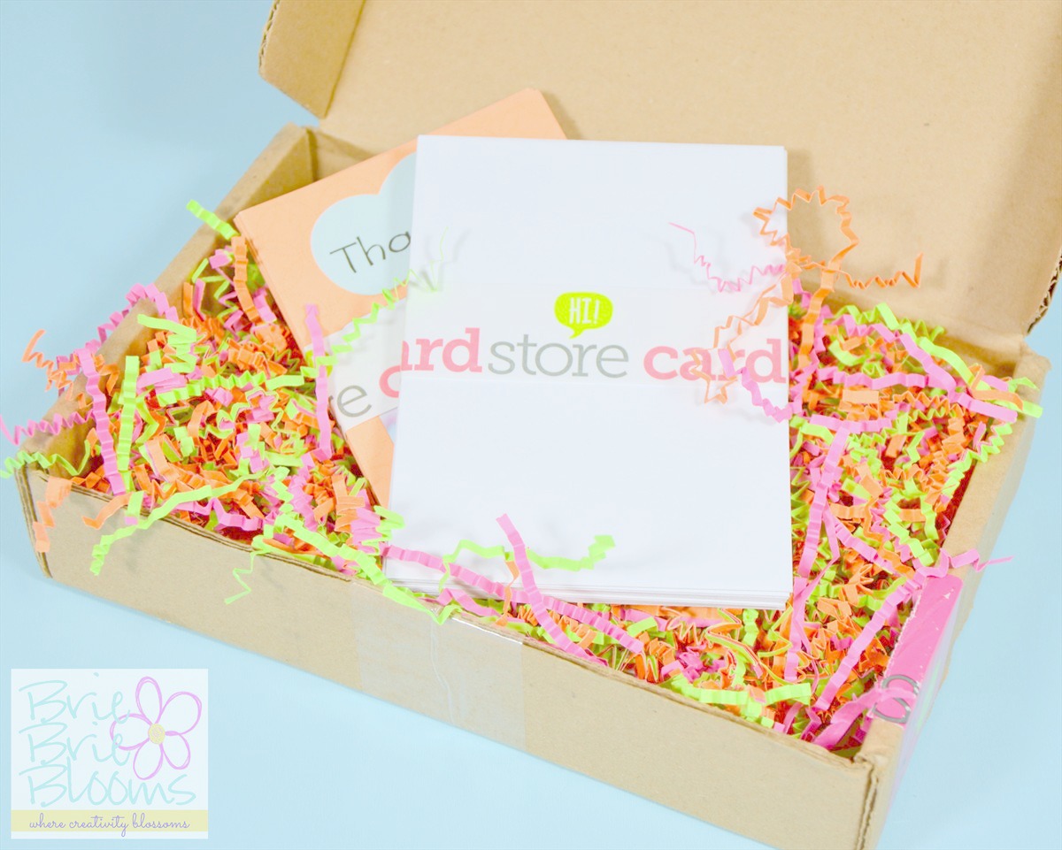 Personalized stationary and  cards from Cardstore, packaging