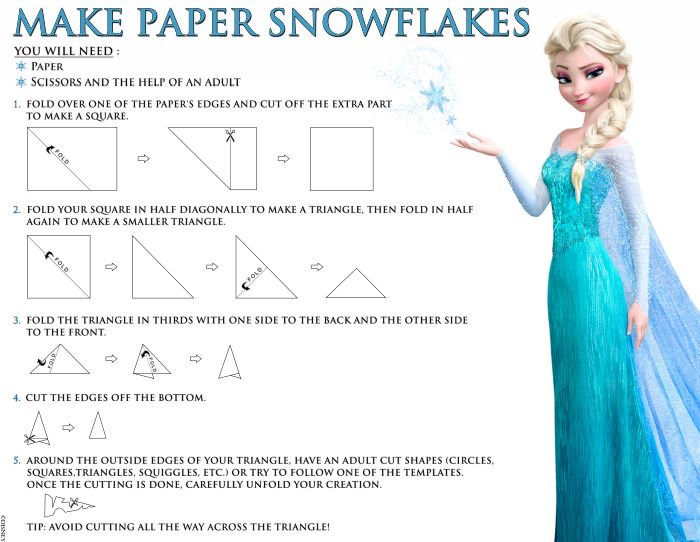 FROZEN make paper snowflakes
