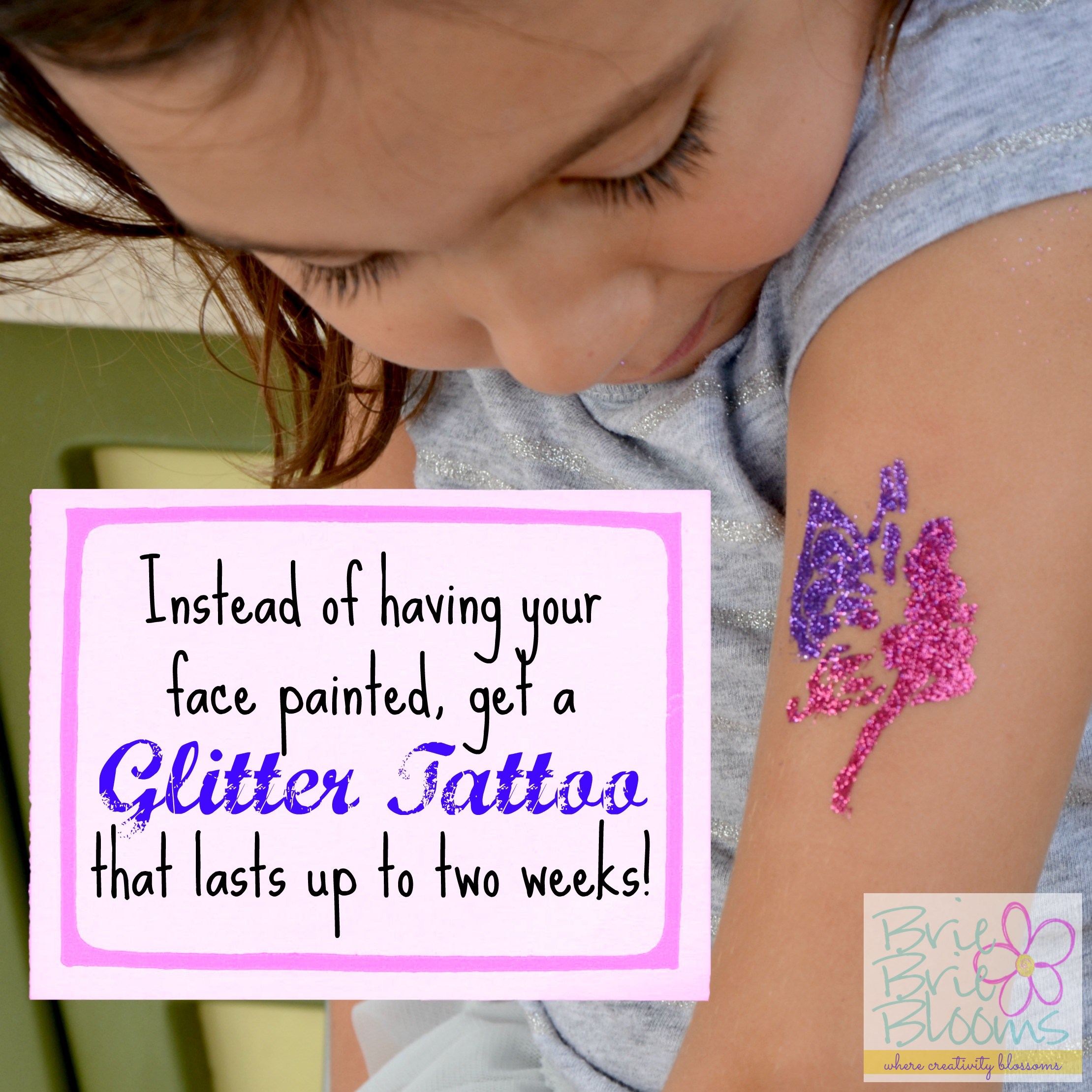 Glitter tattoos instead of face painting