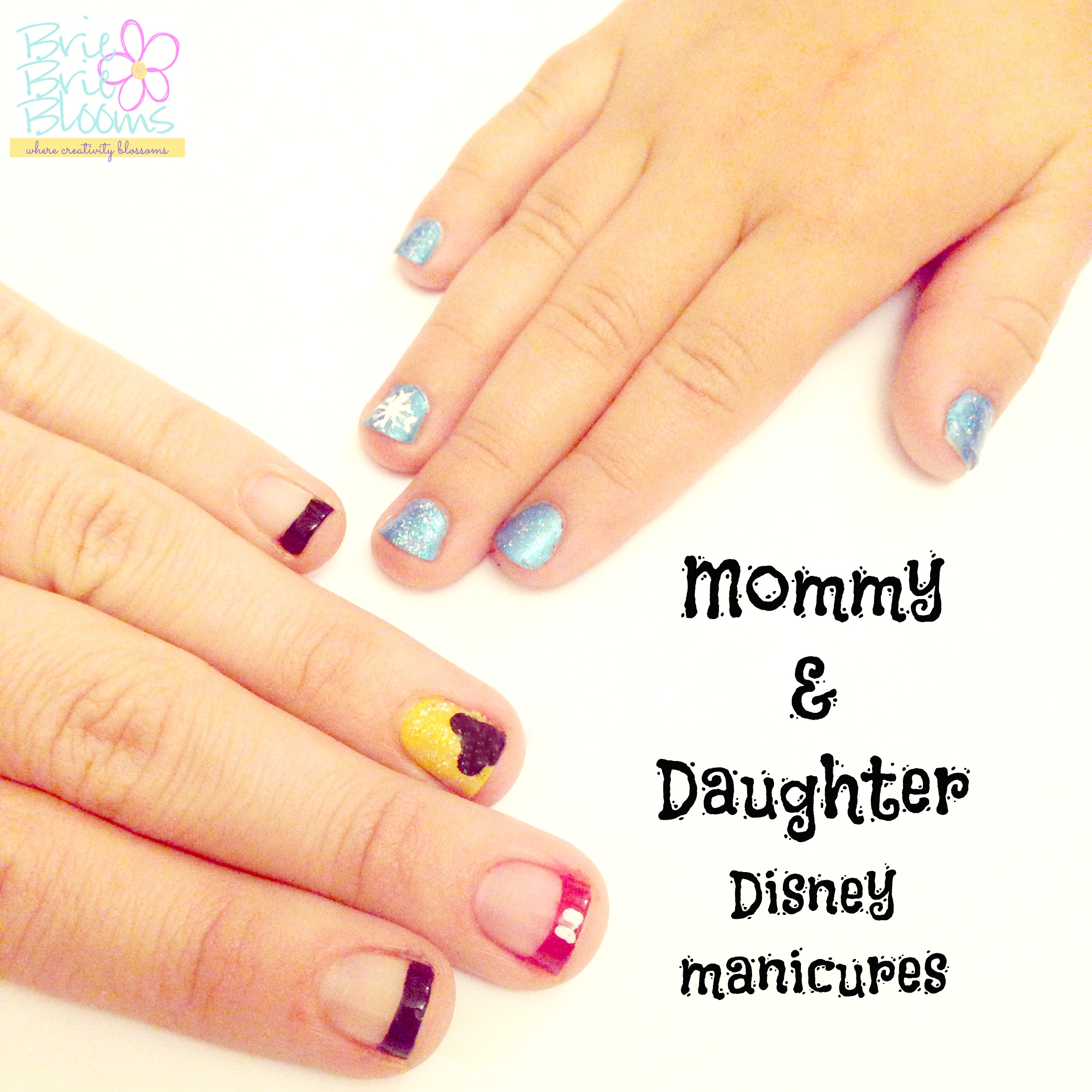Mommy and Daughter Disney manicures