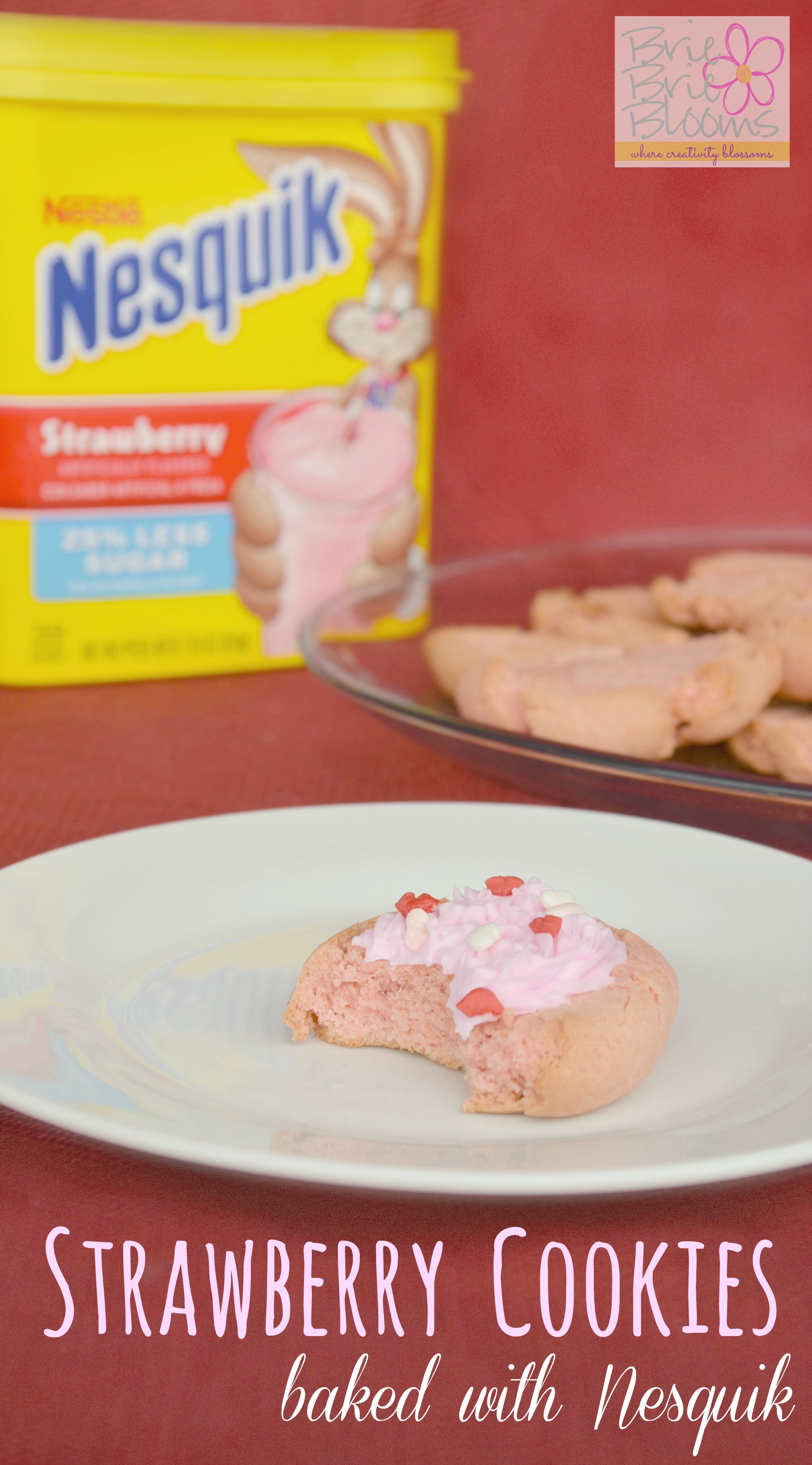 Strawberry Cookies baked with Nesquik