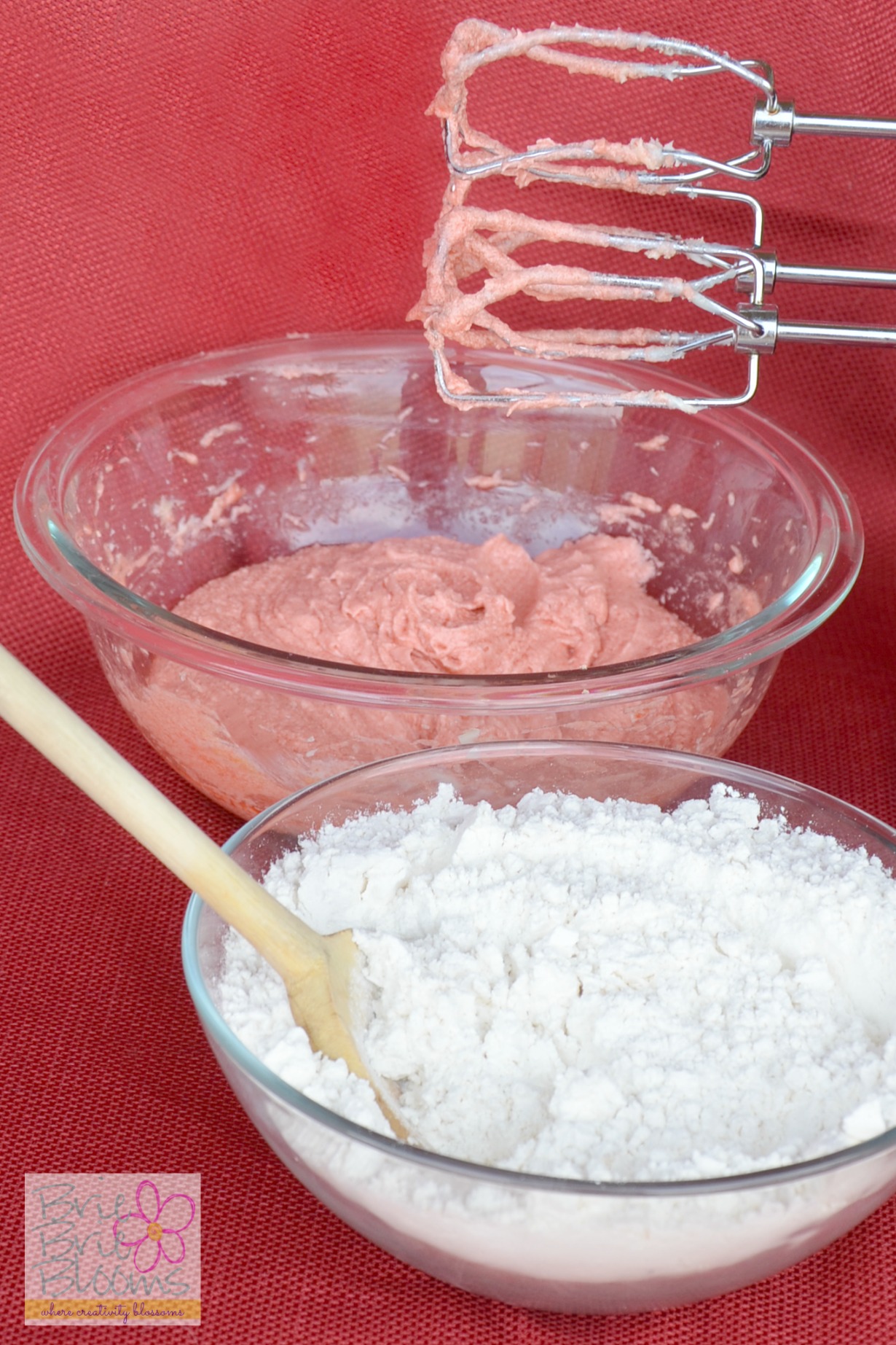 mix ingredients for Strawberry Cookies