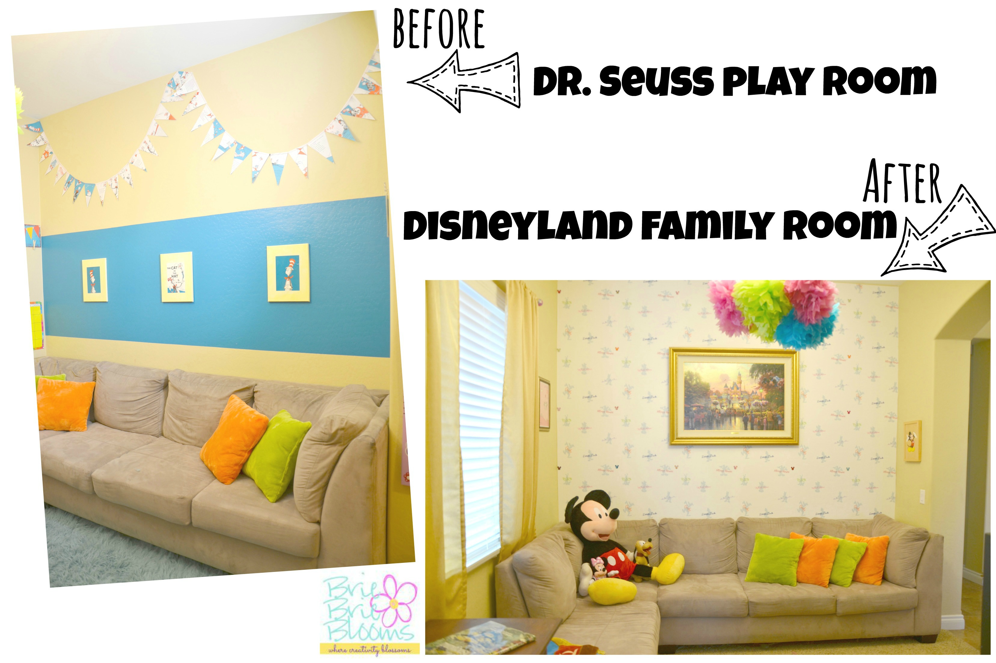 Dr. Seuss play room makeover to Disneyland family game room