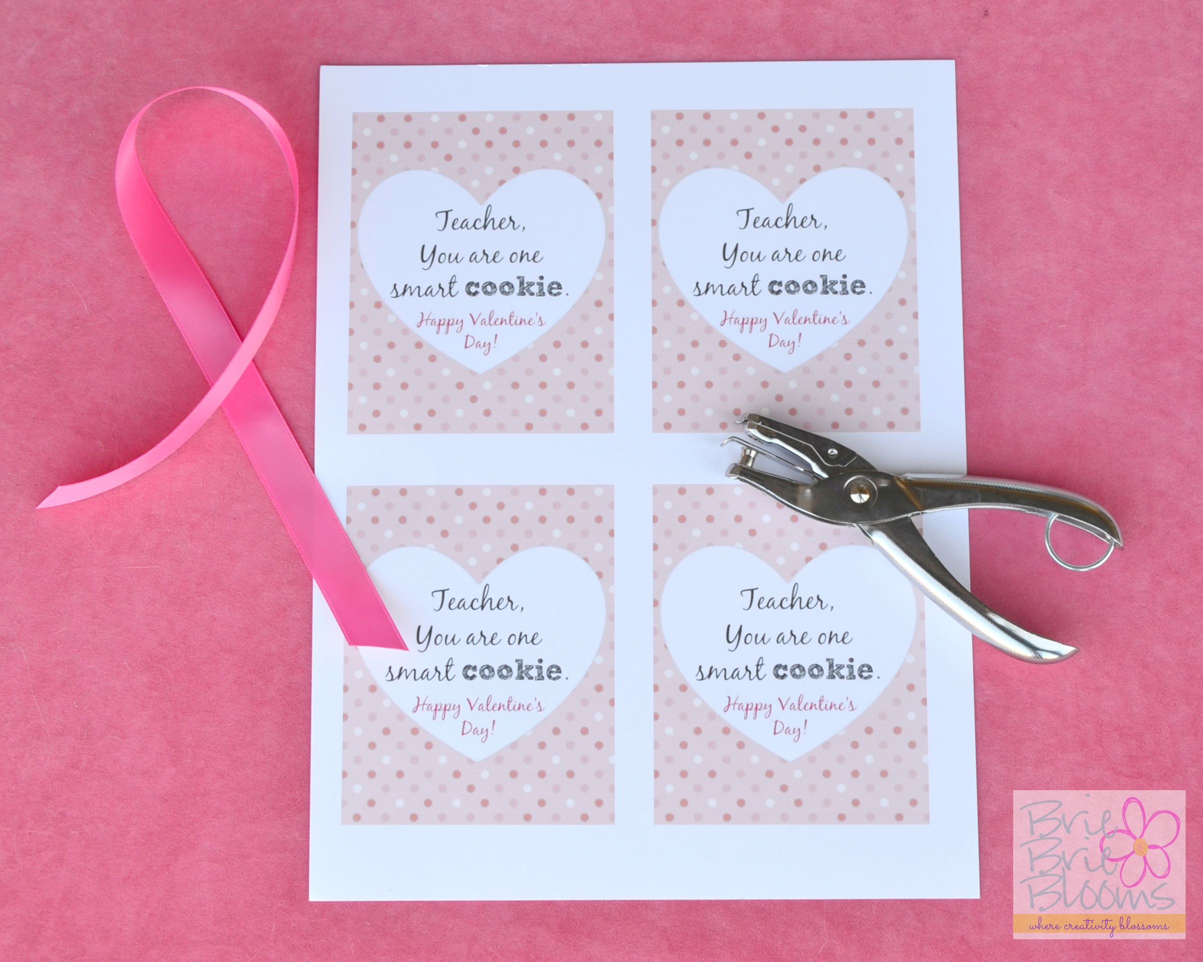 Smart Cookie Valentine For Your Teacher free Printable Card Brie Brie Blooms