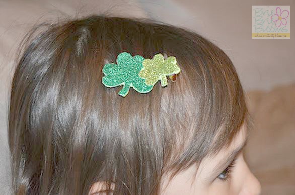 St. Patrick's Day shamrock hair clip