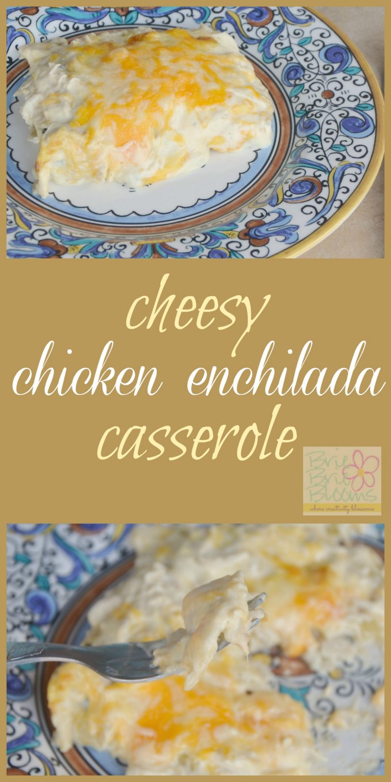 Cheesy Chicken Enchilada Casserole - Brie Brie Blooms
