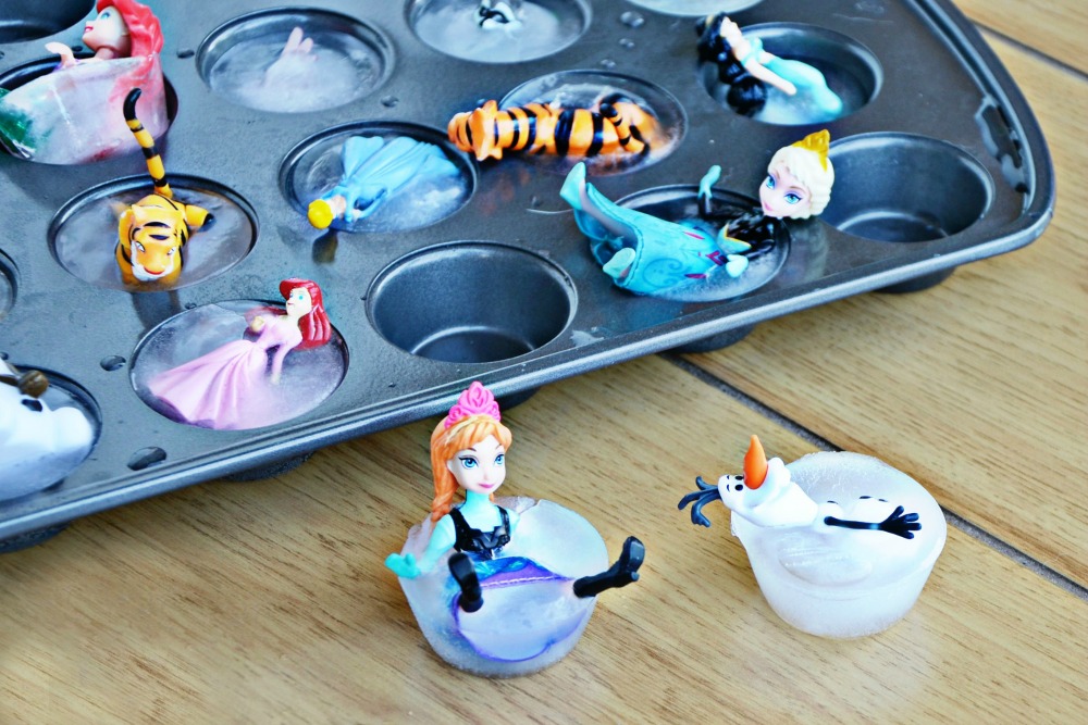 Favorite character toys are so much fun to play with when you make frozen toy ice cups.