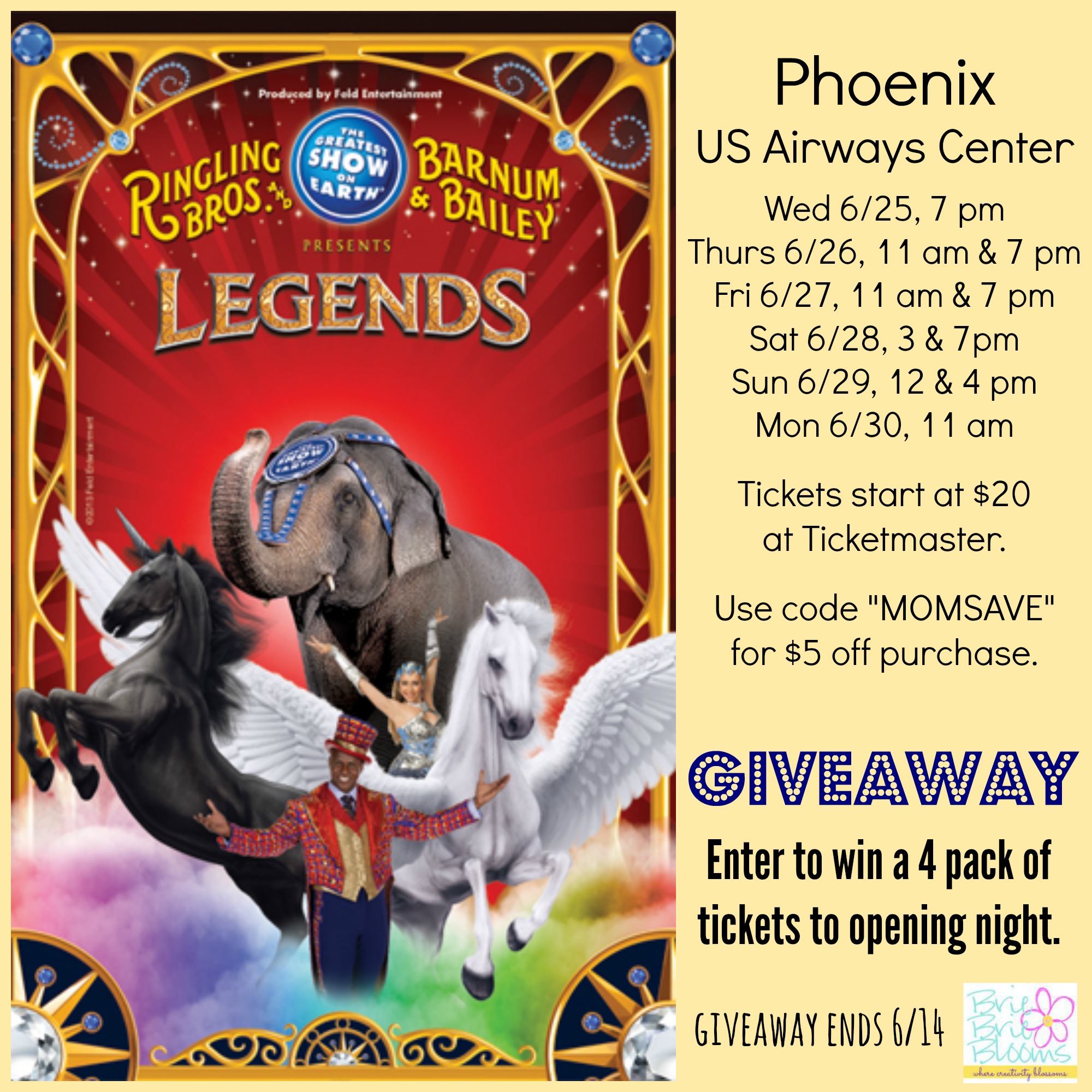 Ringling Bros. and Barnum & Bailey circus presents LEGENDS Phoenix ticket giveaway 2014