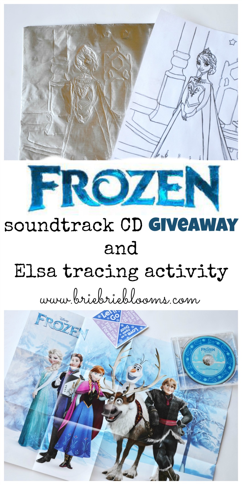 FROZEN soundtrack CD giveaway and Elsa tracing activity - Brie Brie Blooms