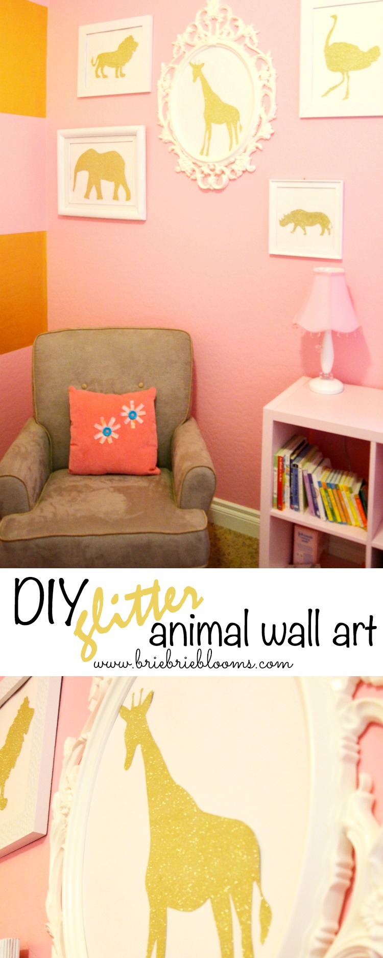 DIY-glitter-animal-wall-art