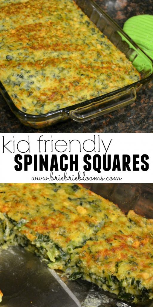 Kid friendly spinach squares recipe Brie Brie Blooms