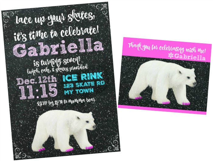polar bear ice skating party printables