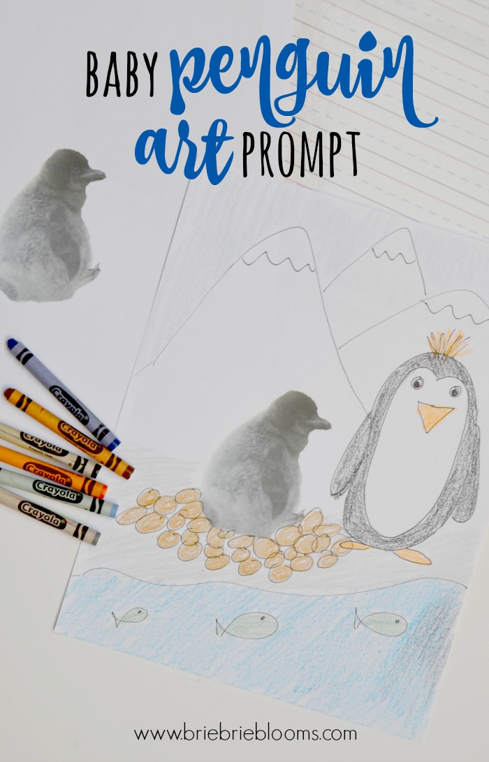 baby penguin art prompt