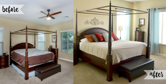 easy bedroom transformation, before and after