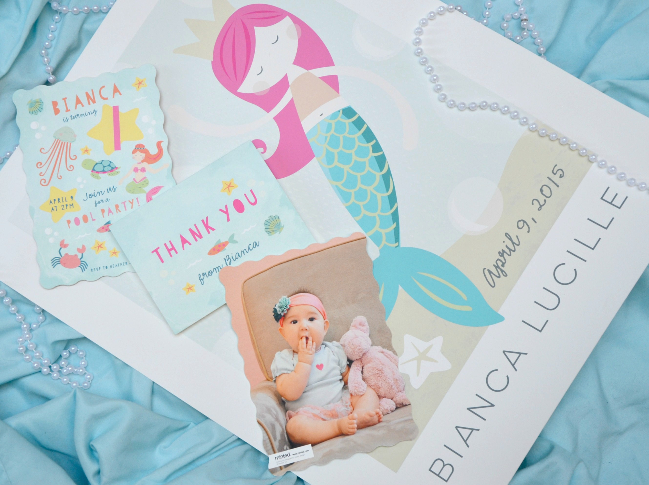 First Birthday Mermaid Party Inspiration Art Print by Minted