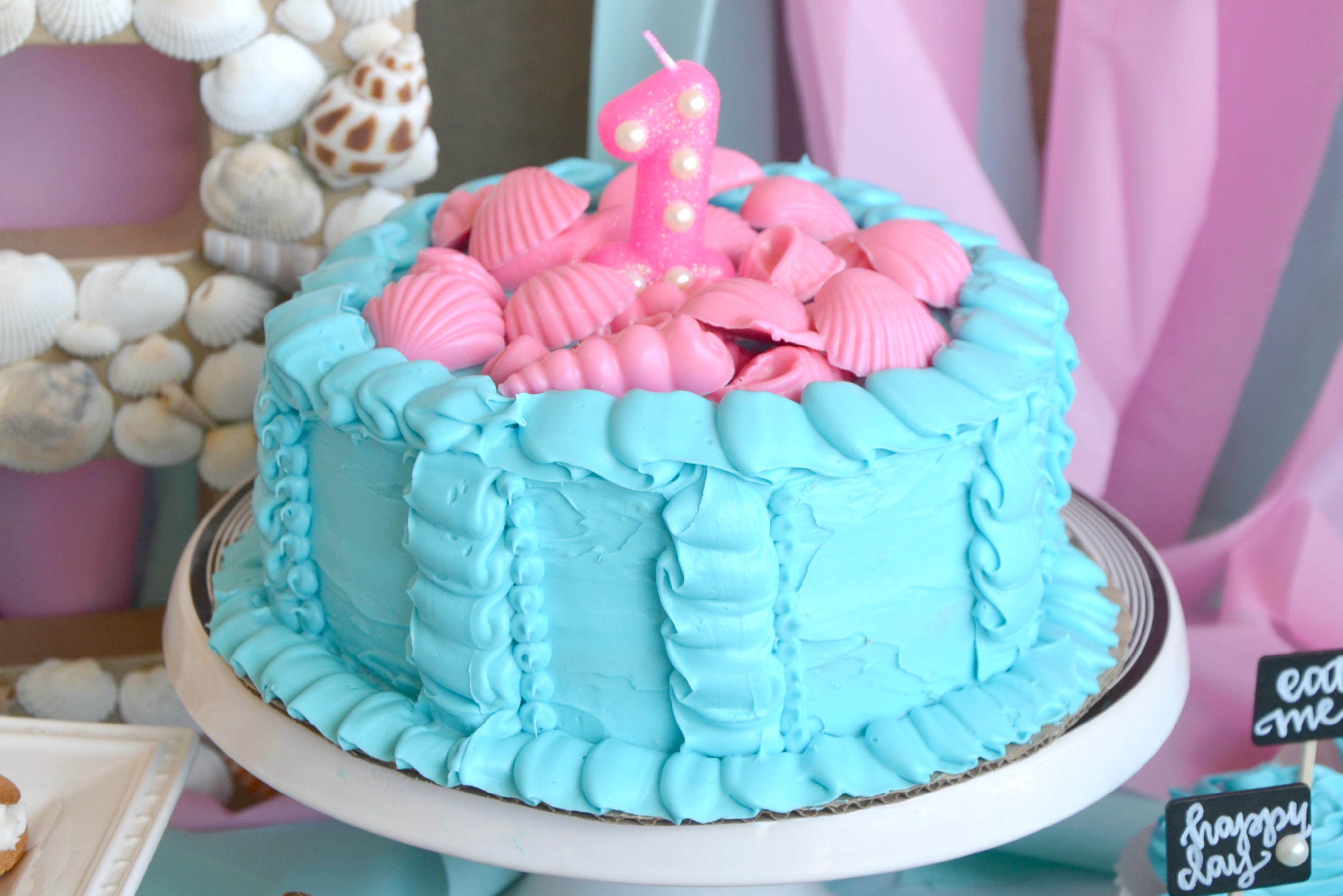 First Birthday Mermaid Party, smash cake