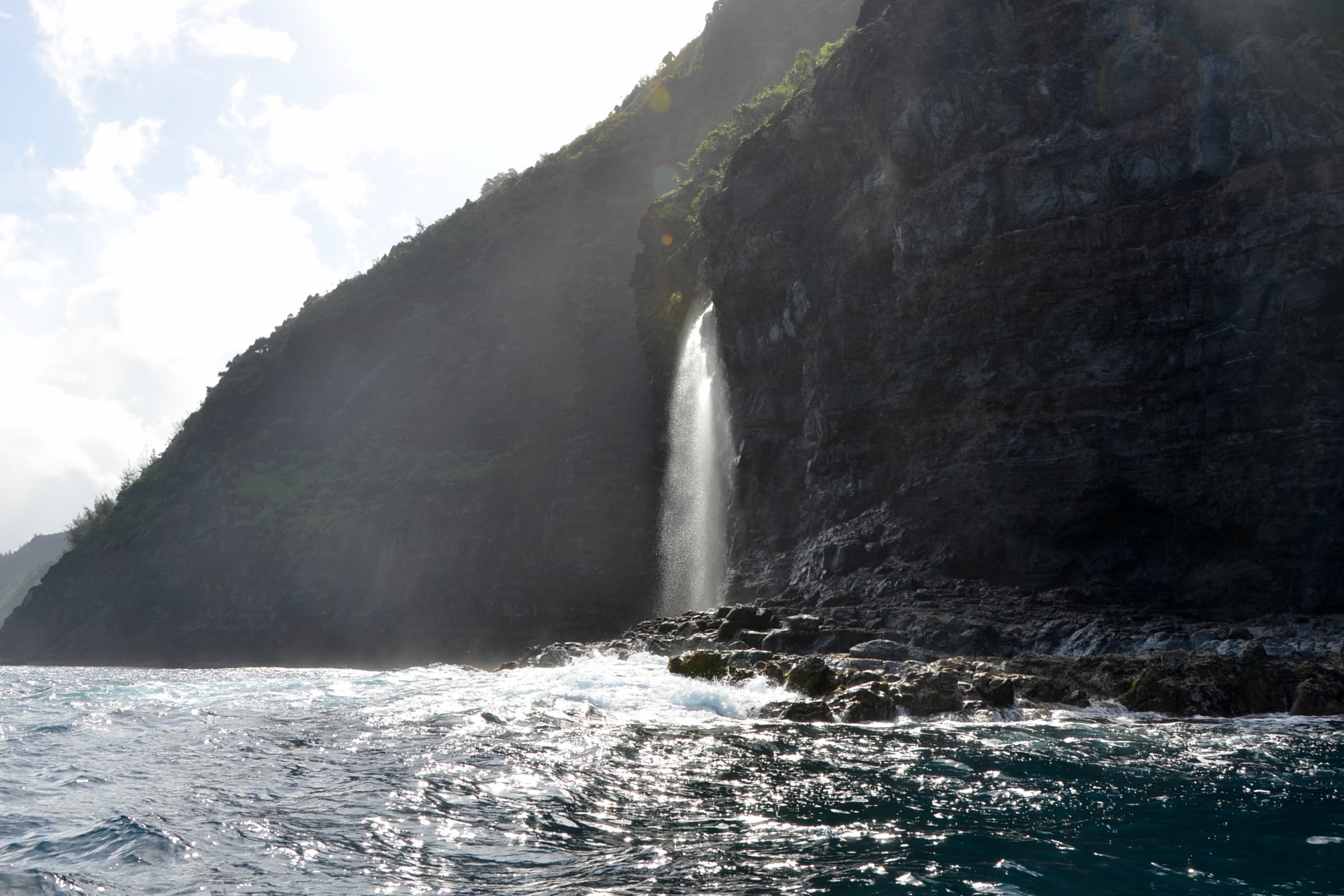 Holo Holo Charters Na Pali Coast Waterfall