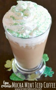 Low Calorie Mocha Mint Iced Coffee Recipe - Brie Brie Blooms