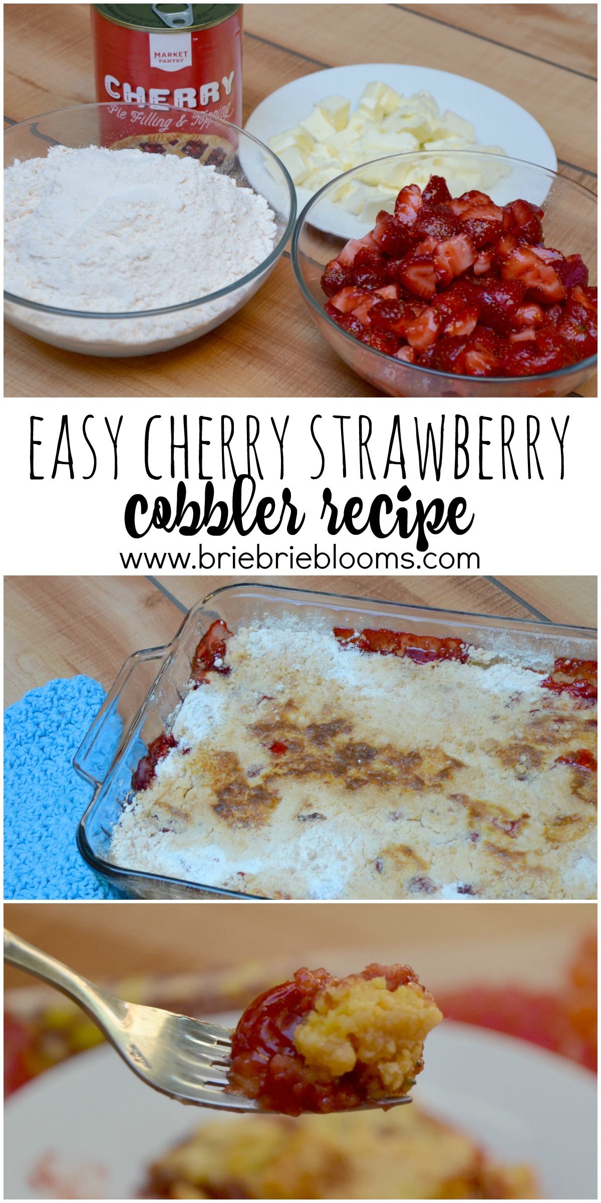 Easy Cherry Strawberry Cobbler recipe