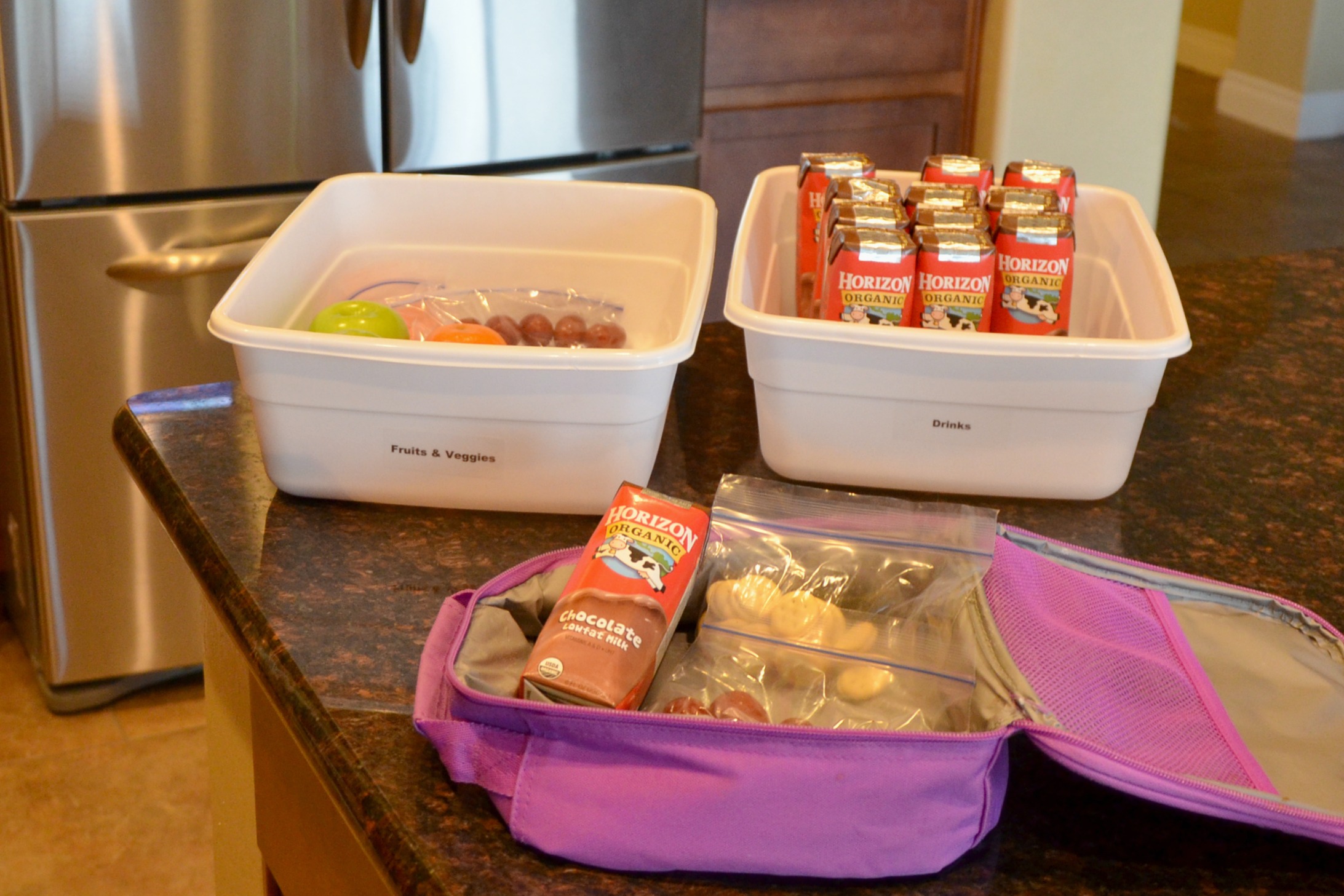 Easy Lunch Box Organization packed