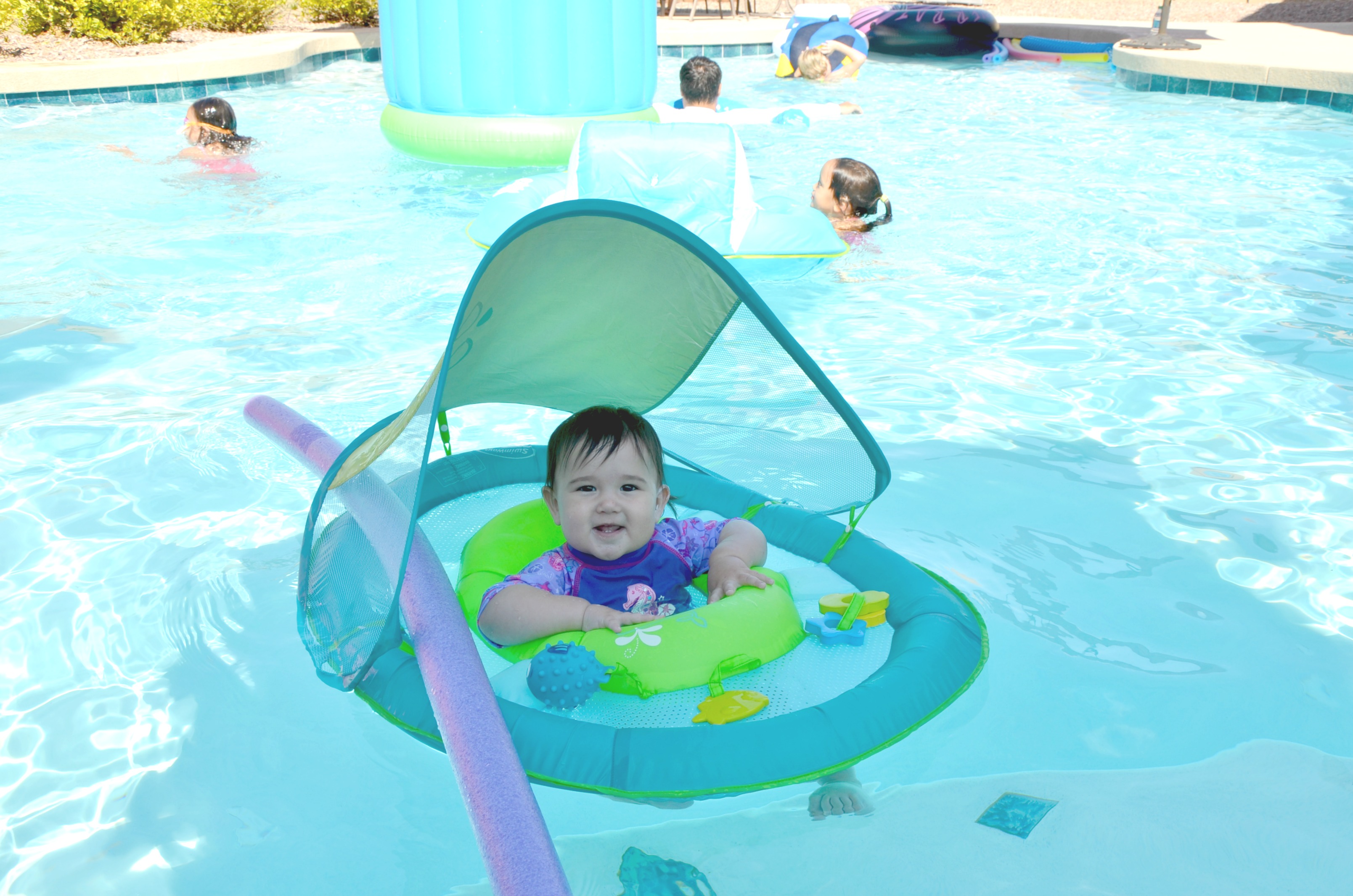 See how you can teach your child water safety with the best baby float for home pool safety. SwimWays Baby Spring Float Sun Canopy is safe and easy to use.