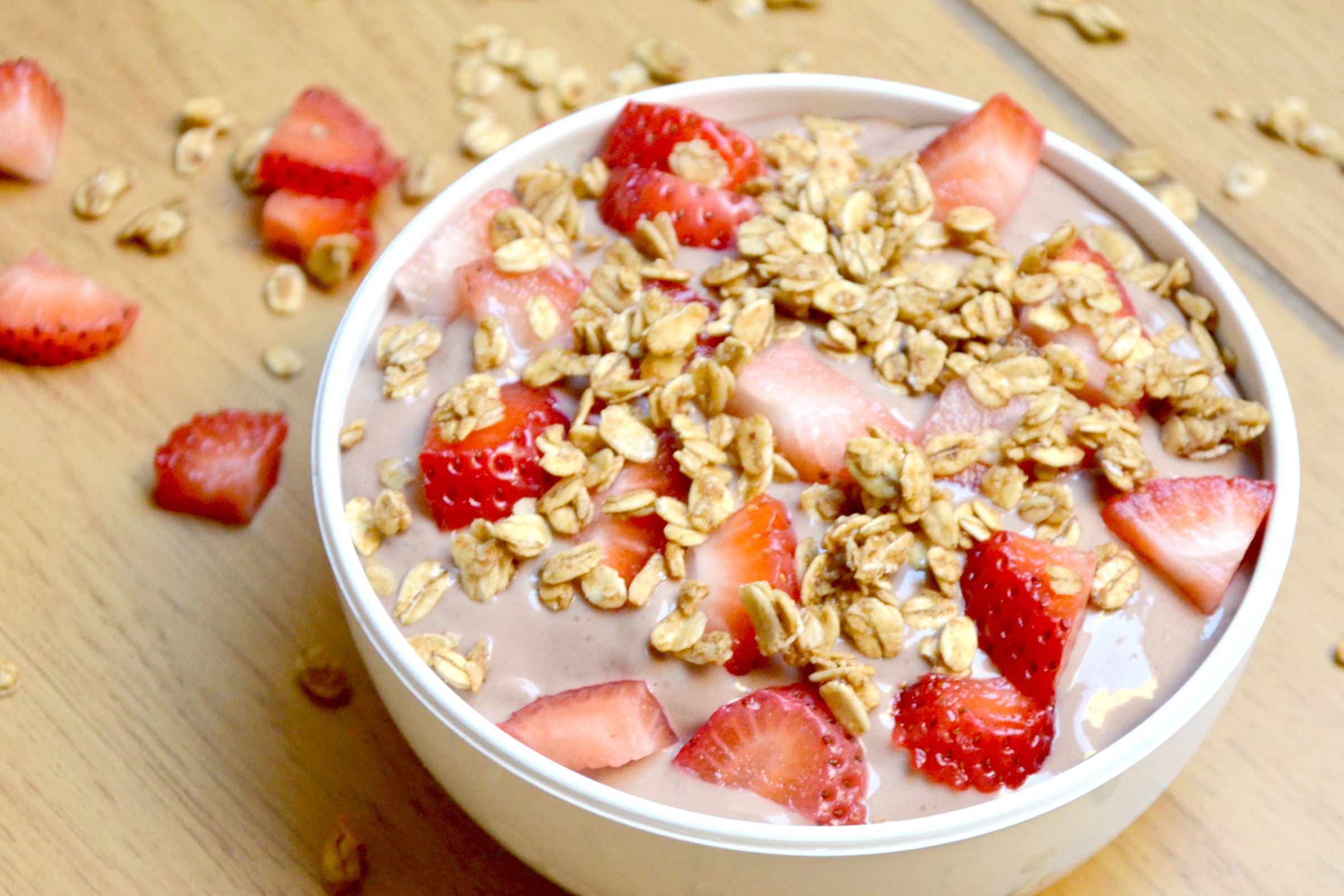 chocolate strawberry breakfast energy bowl