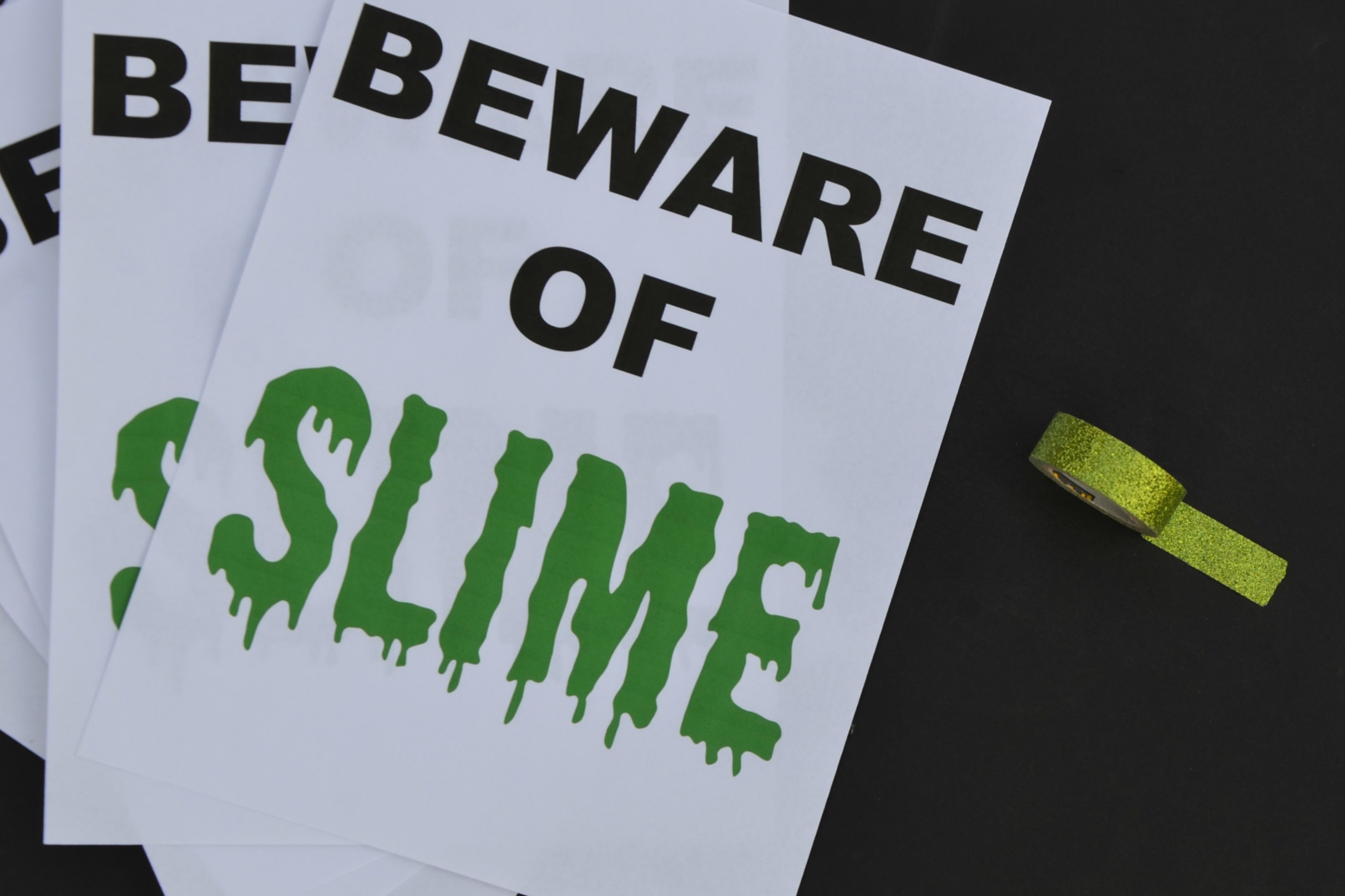 Slimer Party Beware of Slime printed