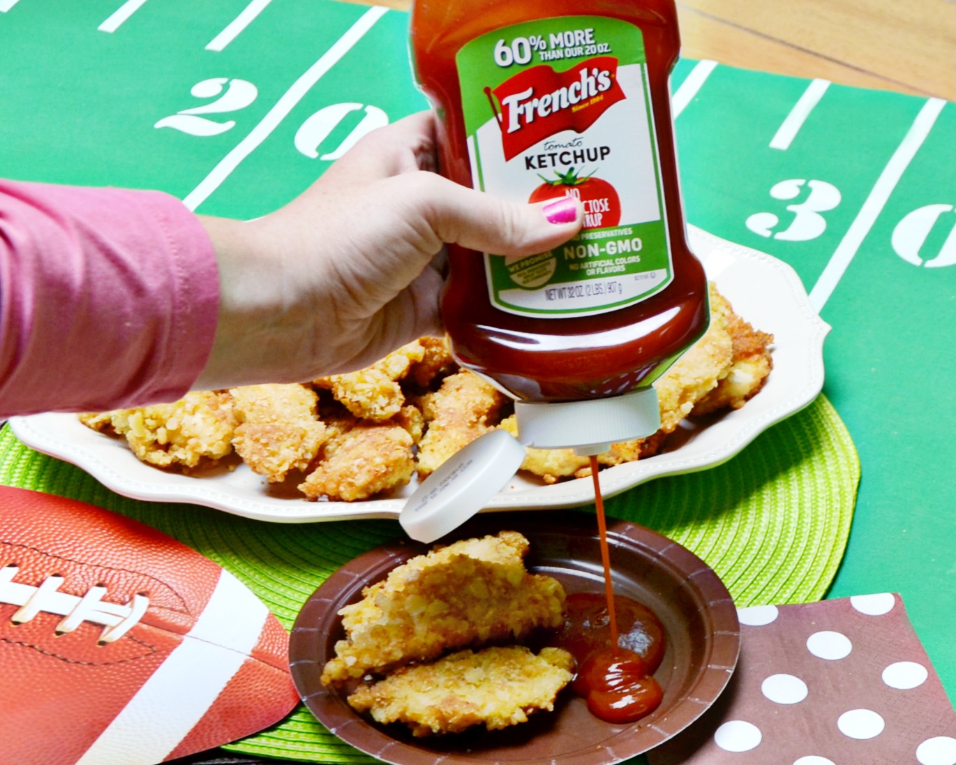 Big Game Chicken Strips and ketchup