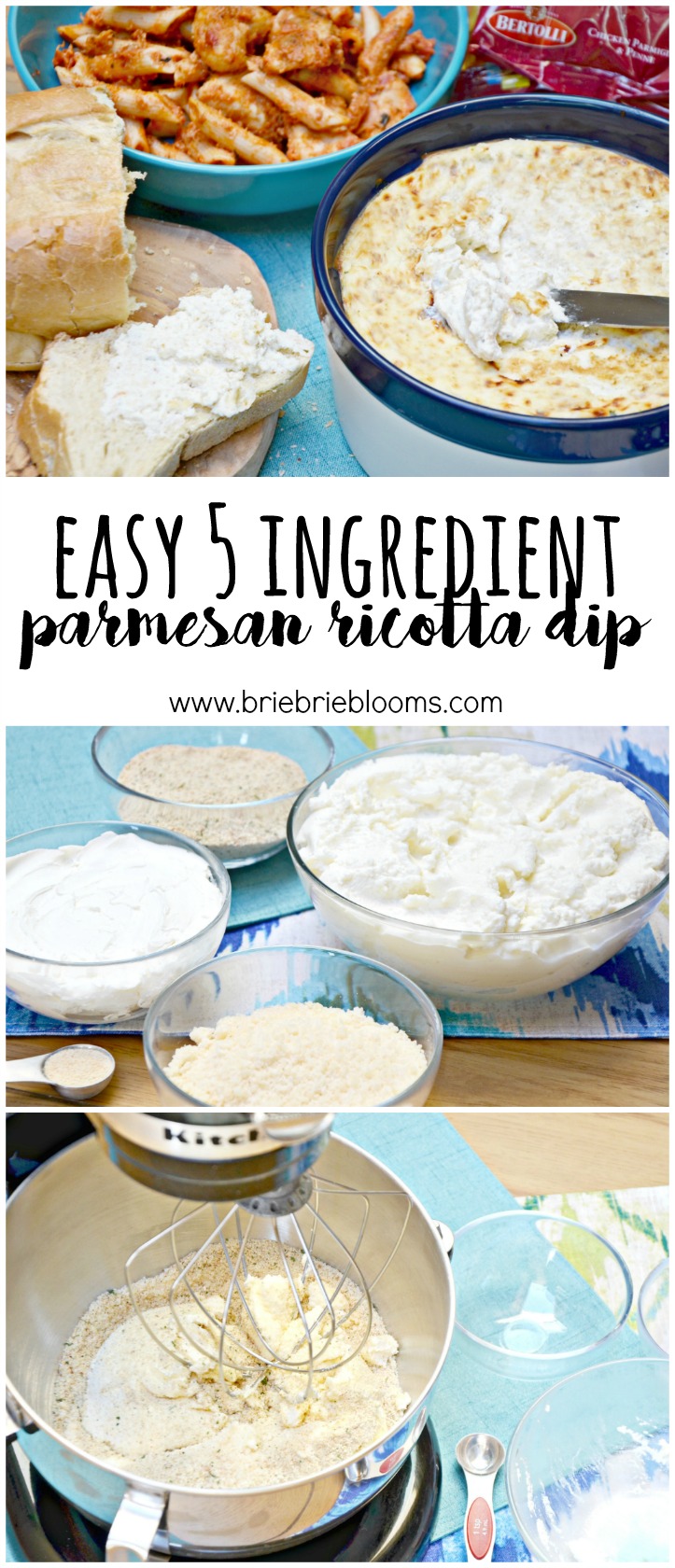 easy 5 ingredient parmesan ricotta dip