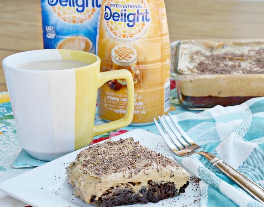 Make your mornings better with this yummy caramel macchiato brownies recipe baked with coffee and International Delight® Caramel Macchiato!