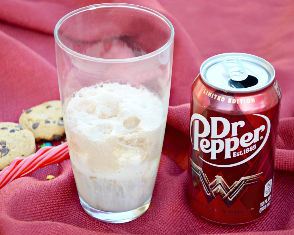 Enjoy this yummy Dr Pepper® ice cream shake inspired by Wonder Woman to get ready for the new film in theaters June 2nd!