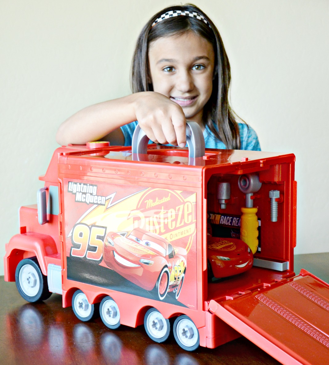 See how quickly you can get Lightning McQueen race ready with a free printable Lightning McQueen Race Ready Challenge Activity paired with Cars 3 toys!