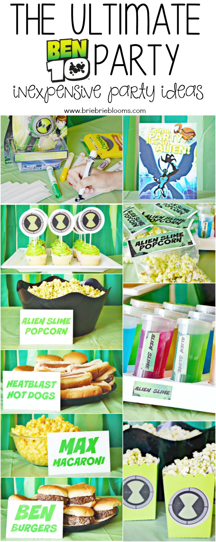 Host the ultimate BEN 10 party with inexpensive party ideas for your BEN 10 fan. Party includes activities, decorations, food and free printables!