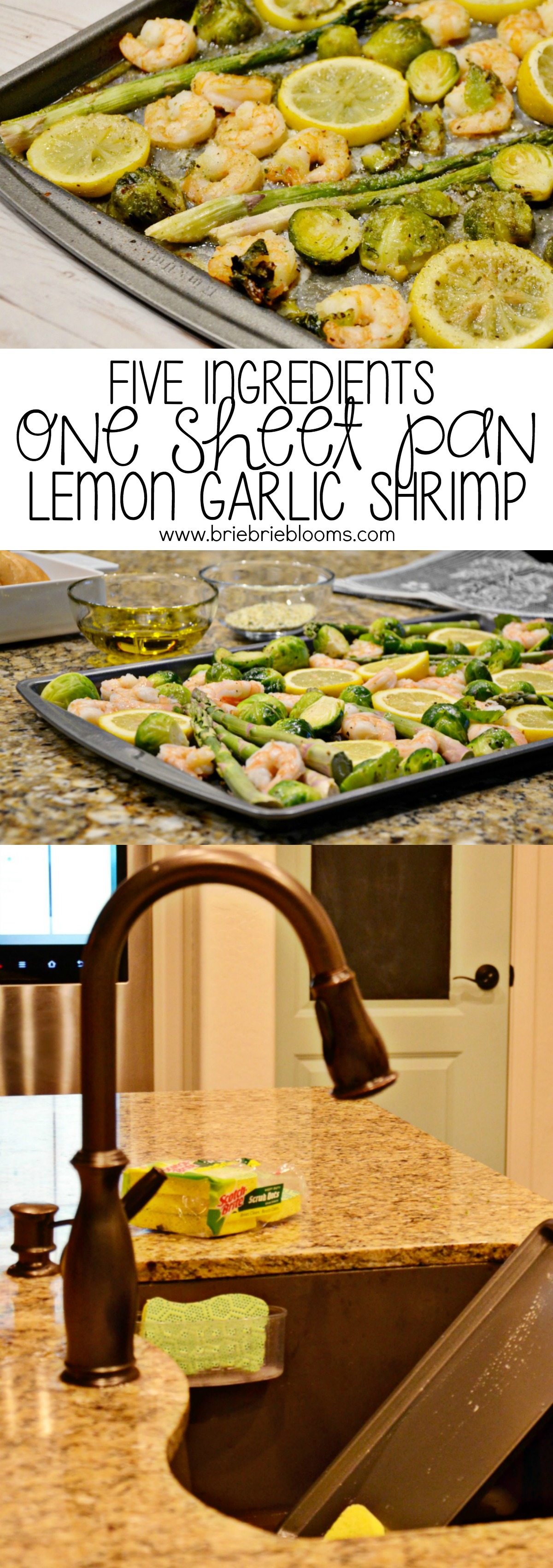 Make this easy five ingredients one sheet pan lemon garlic shrimp recipe and don't worry about the cleanup with a kitchen fully stocked with Scotch-Brite™!