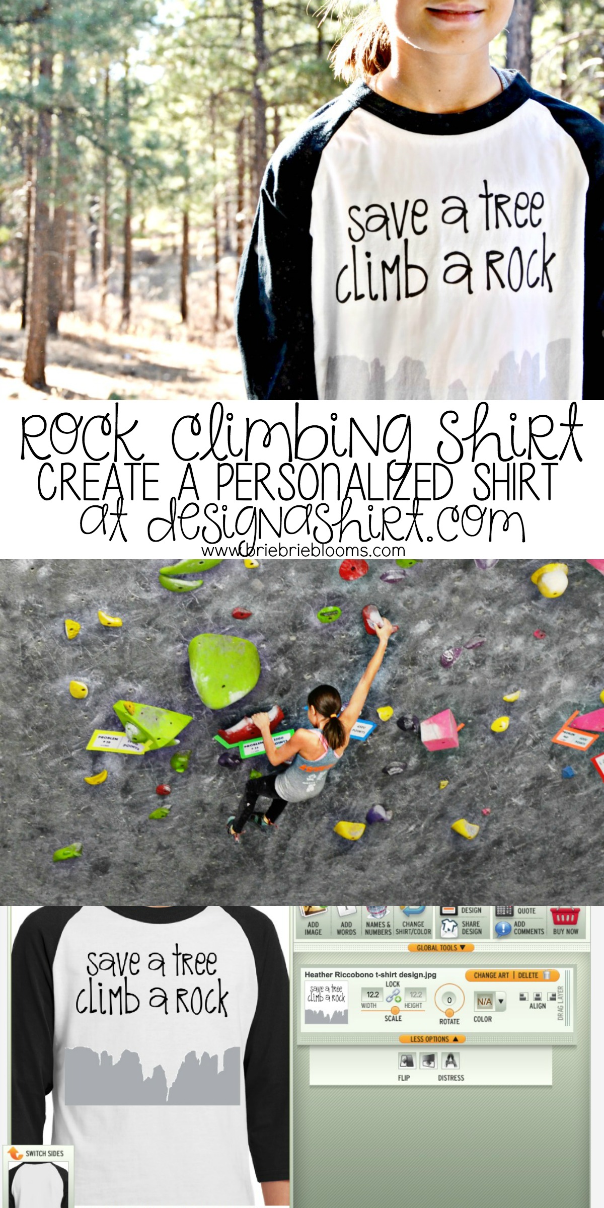 Make our rock climbing shirt or create a personalized shirt at DesignAShirt.com. Free save a tree climb a rock print to use for shirt design!