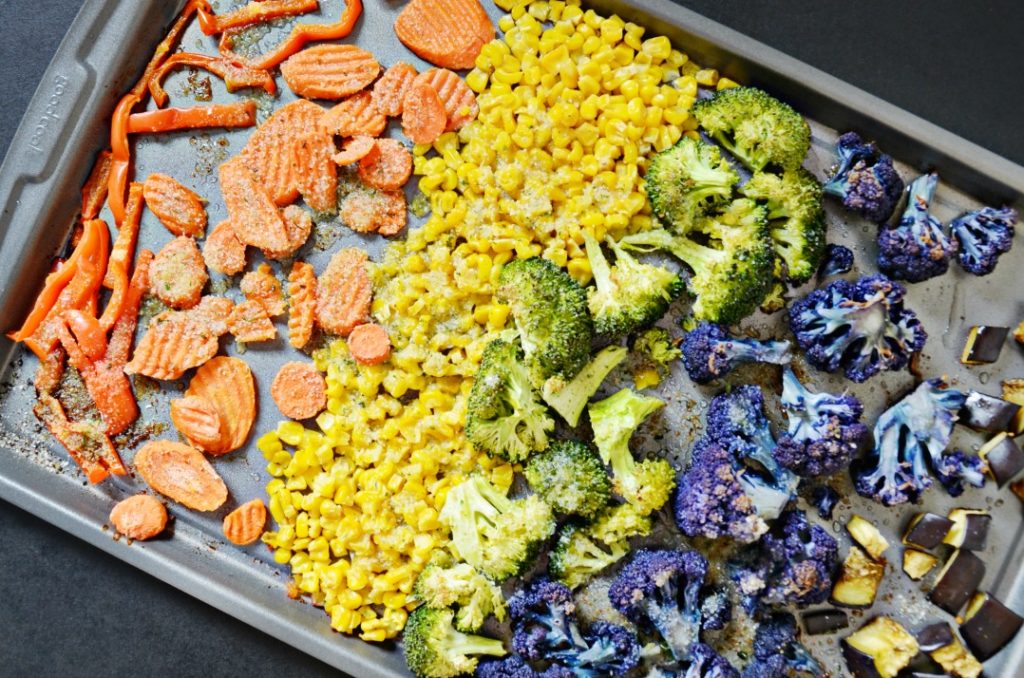 Rainbow Veggies are easy to prepare and fun to make. This kid favorite roasted vegetable recipe is sure to get your child to try new veggies this week.
