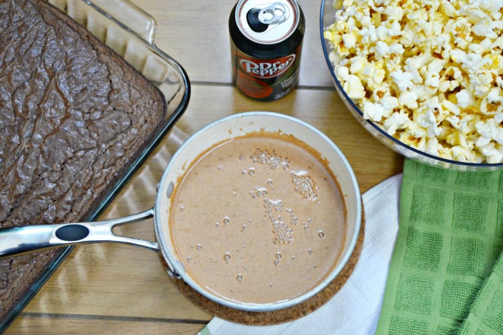 Plan a festive party with these easy college football party ideas including a delicious Dr Pepper caramel corn cake recipe.