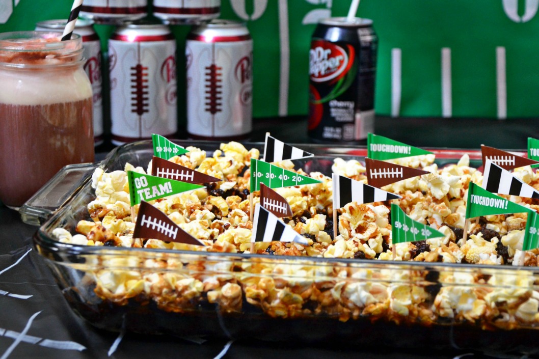 College Football Party Ideas | Dr Pepper Caramel Corn Cake - Brie Brie ...