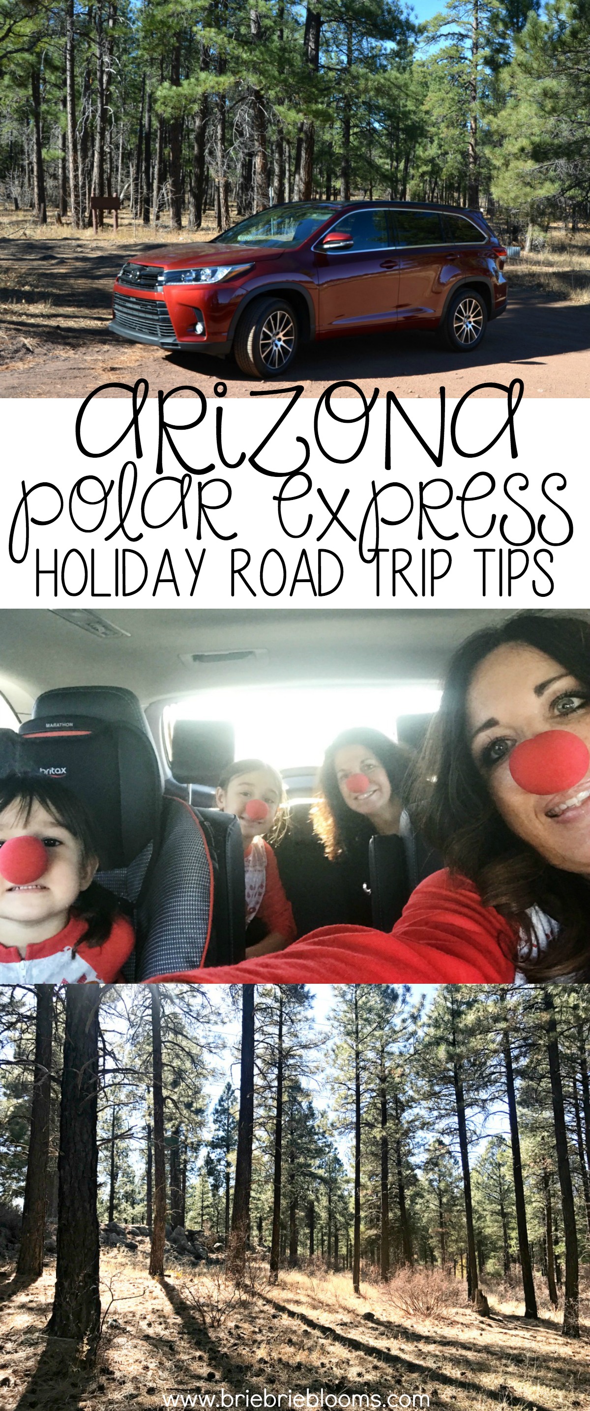 Our Arizona Polar Express Holiday Road Trip Tips include driving in a comfortable vehicle well equipped for winter weather, matching pajamas and more!